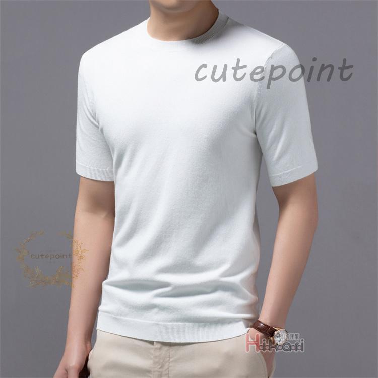 Lサイズ♬半袖ニット Ｔシャツ 夏物 サマーニット メンズ 半袖 50代 サマーセーター 夏 夏用 オーバー