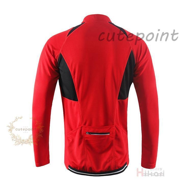 Wilier 赤 サイクルジャージ 長袖 フルジップ ハイネックTシャツ メンズ 長袖 ハーフジップ サイクルジャージ 上