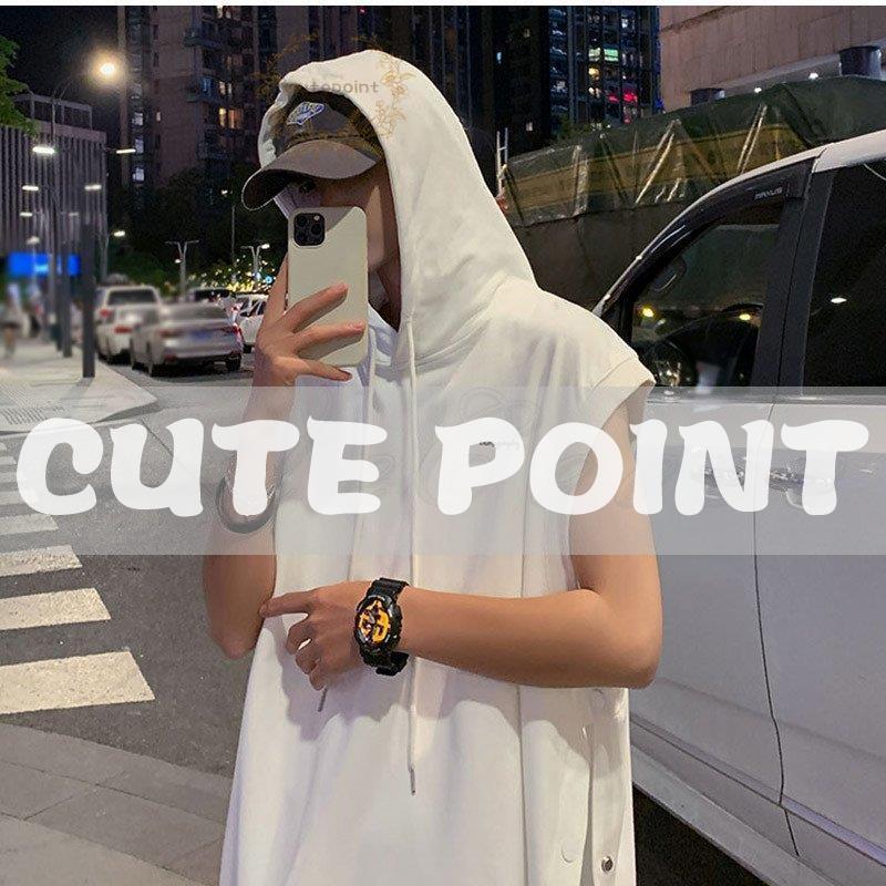 タンクトップ パーカー メンズ シンプル ノースリーブ フード付き Tシャツ 夏用 かっこいい トップス アウター ファッション スポーツ 運動 おしゃれ | ブランド登録なし | 02