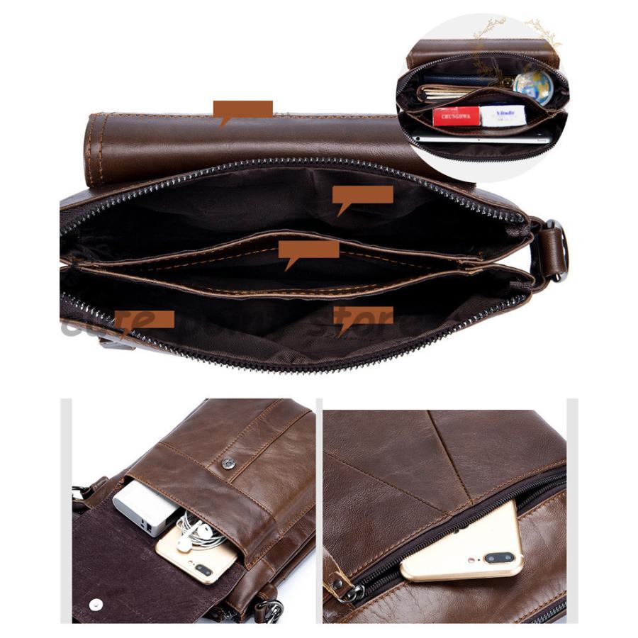 ショルダーバッグ【牛革】メンズ バッグ ミニバッグ ショルダー 本革 茶 ショルダーバッグ メンズ 小さめ ミニ 斜めがけ ブランド 牛革