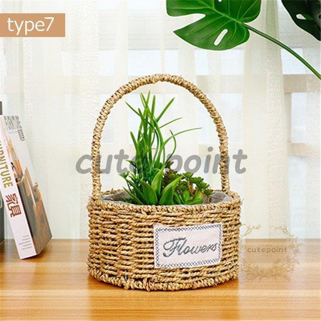 バスケット カゴ 小物 収納 お花飾り 編みバスケット インテリア