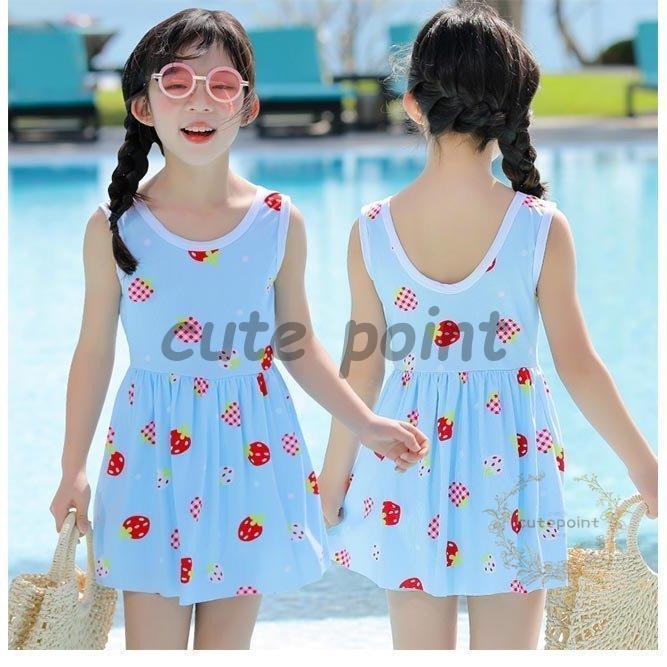 水着 女児 ワンピース 子供 スイムウェア イチゴ柄 速乾 水着ワンピース 女の子 小学生 7歳 9歳 苺柄 おしゃれ 水泳服 キッズ ワンピース水着 Ct0709 Pc50 Cute Point 通販 Yahoo ショッピング
