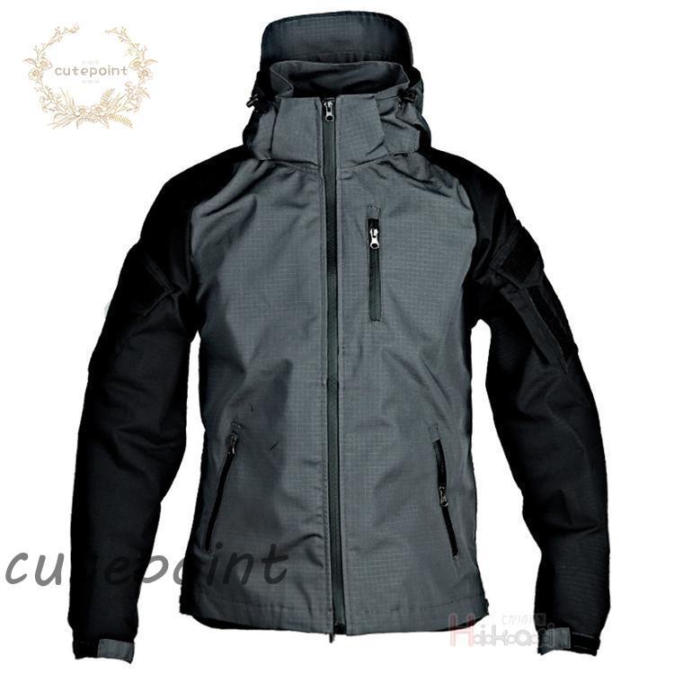 【未使用】タクティカルジャケット　ウィンドブレーカー　黒　XL アウトドア タクティカルジャケット メンズ ウインドブレーカー 上 フード