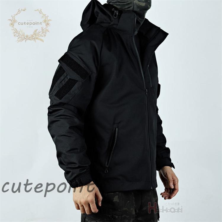 【未使用】タクティカルジャケット　ウィンドブレーカー　黒　XL アウトドア タクティカルジャケット メンズ ウインドブレーカー 上 フード