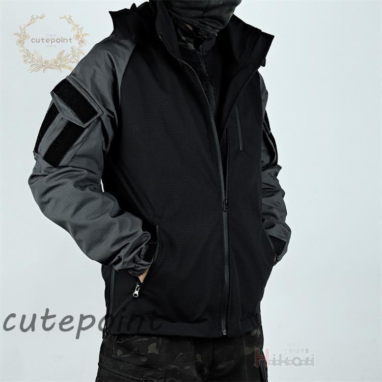 タクティカルジャケット メンズ ウインドブレーカー 上 フード