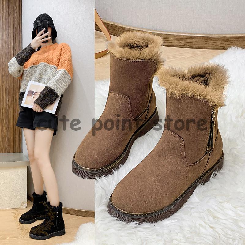 ムートンブーツ レディース ショートブーツ 防寒 暖かい ブーツ ショート 裏起毛 冬 歩きやすい スノーブーツ ファー カジュアル 履きやすい Ct0907 Shwen214 Cute Point 通販 Yahoo ショッピング