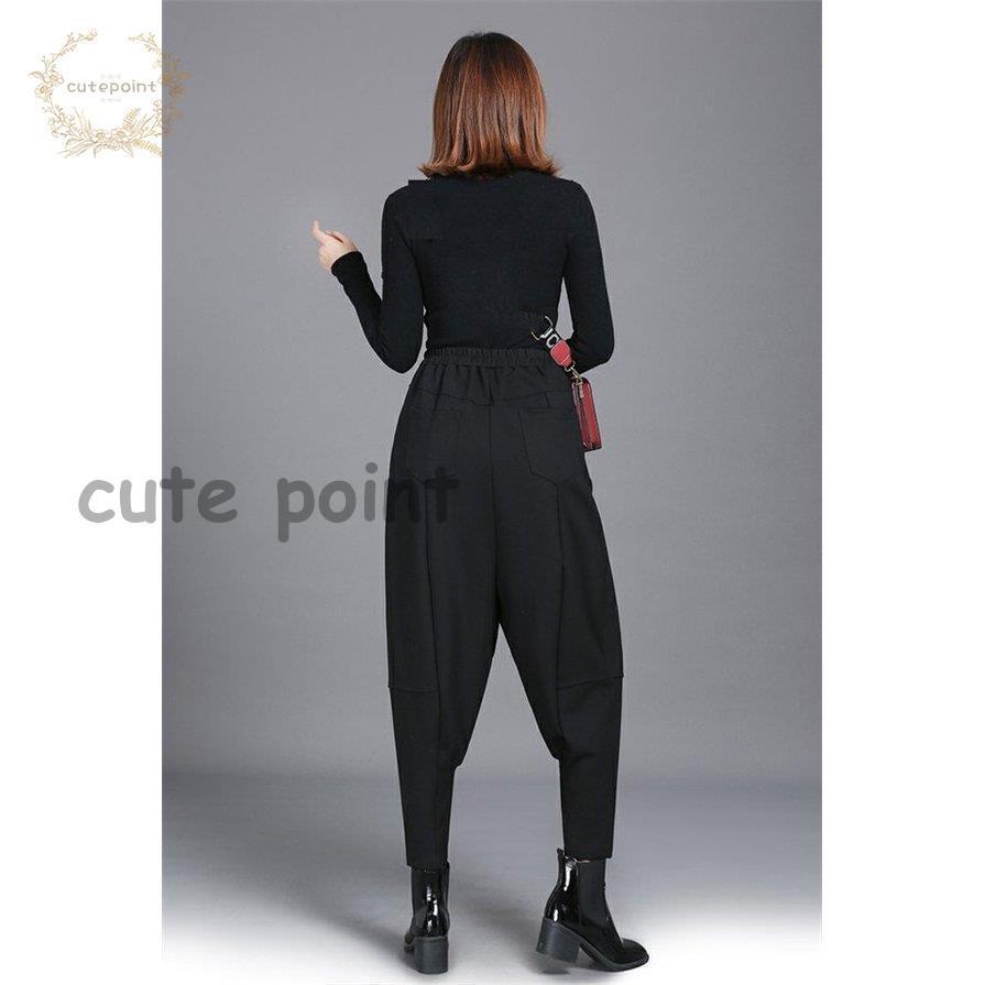 サルエルパンツ レディース 体型カバー ウエストゴム 女性用