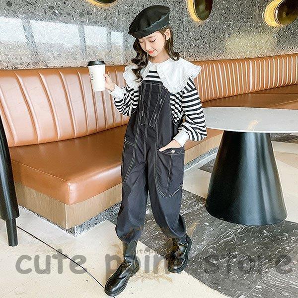 最新の激安 子供服 女の子 韓国子供服 セットアップ キッズ 秋服 長袖 トップス ブラウス シャツ サロペット ロングパンツ 子ども服 ジュニア おしゃれ 可愛い 新品 150cm 注目の Turningheadskennel Com