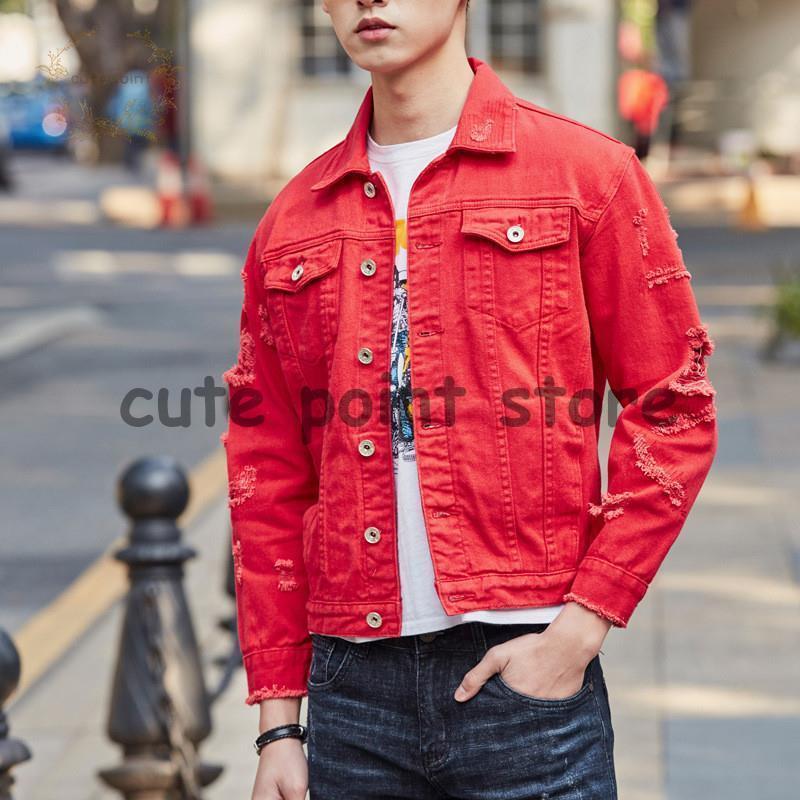 【レア】45RPM 起毛素材Gジャン デニムジャケット レッド サイズ2 Gジャン デニムジャケット メンズ ジーンズ ジャケット ショート