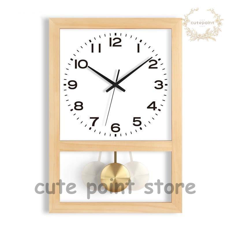 掛け時計 壁掛け 置き型 2Way 振り子時計 四角型 ウォールクロック