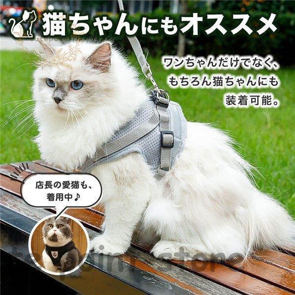 犬 猫 ハーネス 脱げない 犬用 おしゃれ 小型犬 子犬 子猫 ハーネスリード ベストリード付ハーネス でらくらく散歩 犬猫兼用｜cutepoint｜06