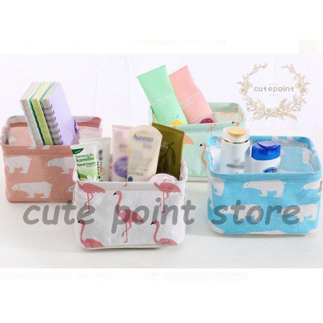 小物入れ 布製 収納ケース 3点セット 綿麻 机整理 収納ボックス