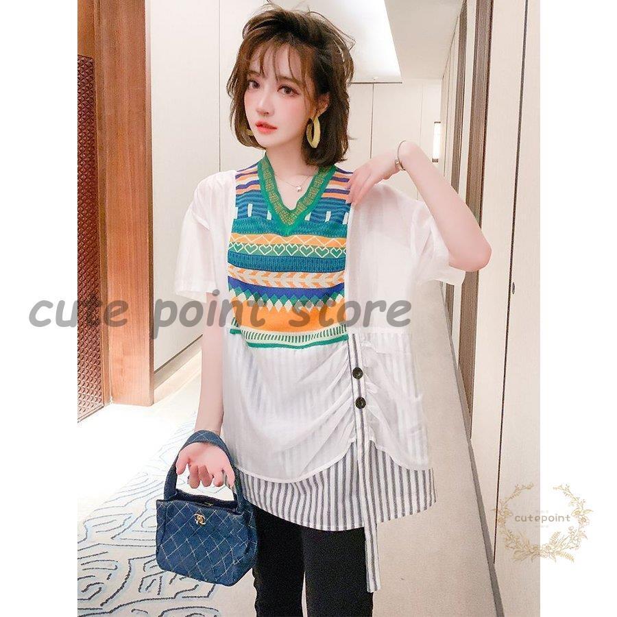 当店限定販売 Vネック 半袖 トップス ブラウス 透け感 Tgt75 ドライブ 女子会 女子旅 可愛い ママ 美人 リゾート お出かけ ファッション 着やせ 個性的 ニット 半袖 ご注意 お届け方法によって納期が違います