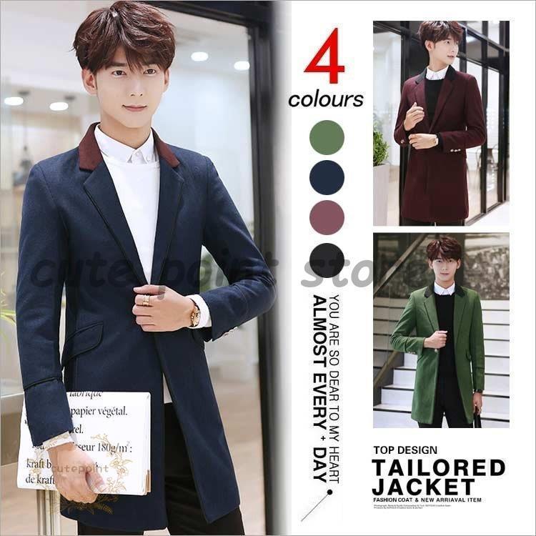 トレンチコート メンズ ジャケット ロングコート 秋冬 アウター スーツ カットソー ワンボタン 無地 通勤 スリムフィット Pコート サイズ ｌ Www Nawabbuzz Com