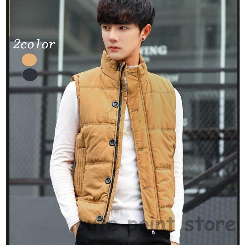 ダウンベスト メンズ 中綿ダウンジャケット 中綿ベスト キルティング ベスト メンズアウター ファッション 春秋冬 おしゃれ 防寒保温 暖かい 立ち襟 驚きの価格