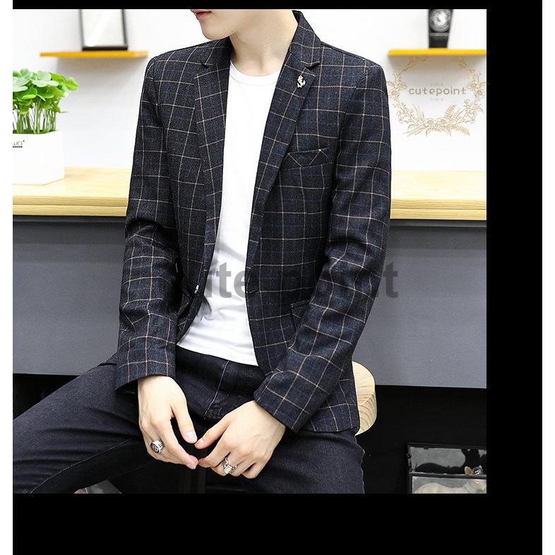 ビジネスジャケット メンズ ブレザー チェック柄 ビジネススーツ 通勤