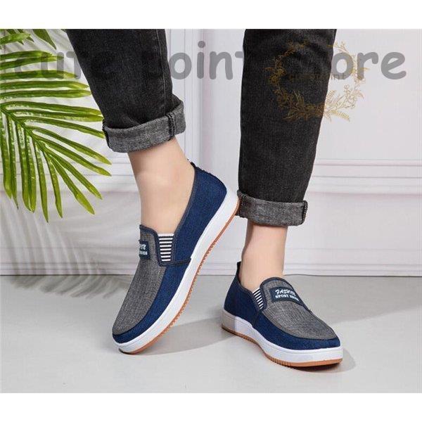 シューズ メンズ スリッポン スニーカー 滑り止め 帆布 厚底 紳士靴