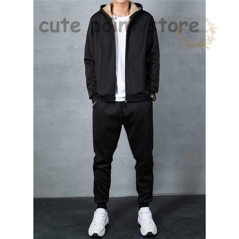ジャージ メンズ 裏起毛 セットアップ 上下セット スポーツウェア ふわふわ ジャケット 暖かい 運動ベース 野球服 フード付き トレーニングウエア Ct97 Shmen511 Cute Point 通販 Yahoo ショッピング