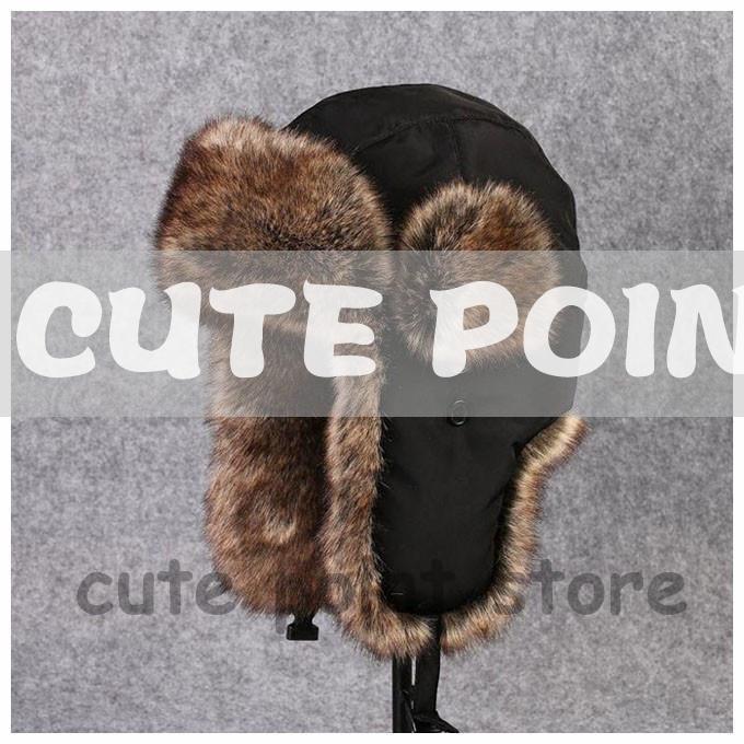 秋冬 ロシア帽 新年セール フライトキャップ メンズ パイロットキャップ 厚手 防寒 あったか フェイクファー 毛皮 帽子 耳あて付き | ブランド登録なし | 10