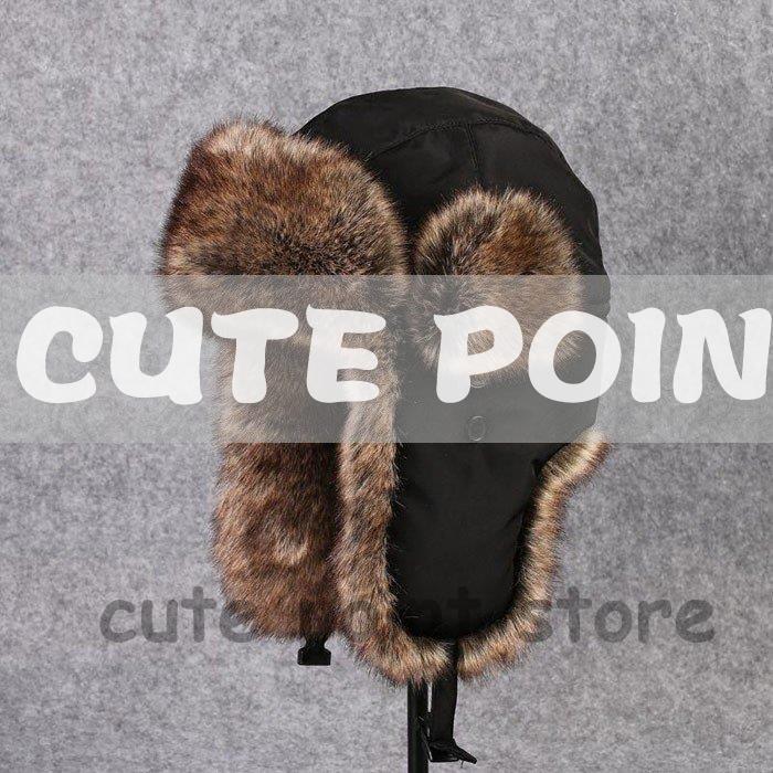 秋冬 ロシア帽 新年セール フライトキャップ メンズ パイロットキャップ 厚手 防寒 あったか フェイクファー 毛皮 帽子 耳あて付き | ブランド登録なし | 02