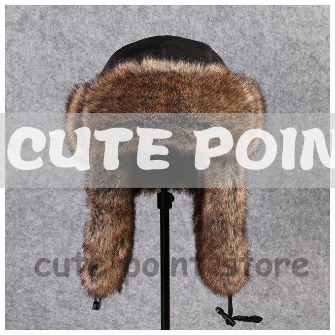 秋冬 ロシア帽 新年セール フライトキャップ メンズ パイロットキャップ 厚手 防寒 あったか フェイクファー 毛皮 帽子 耳あて付き | ブランド登録なし | 05