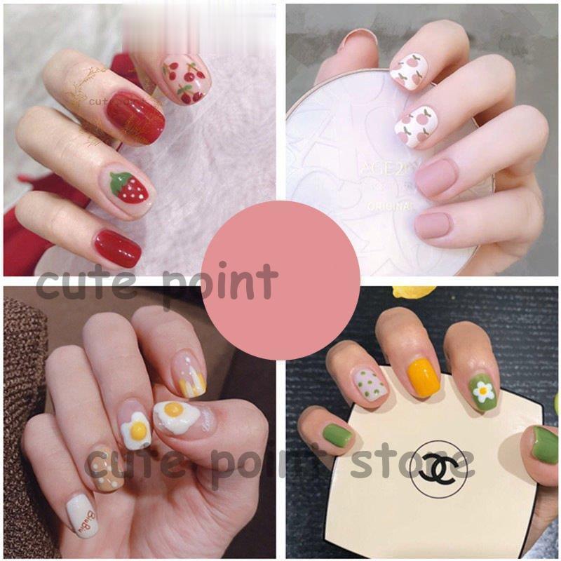 ネイルチップ つけ爪 ネイルセット ショートネイルチップ ゆずネイル