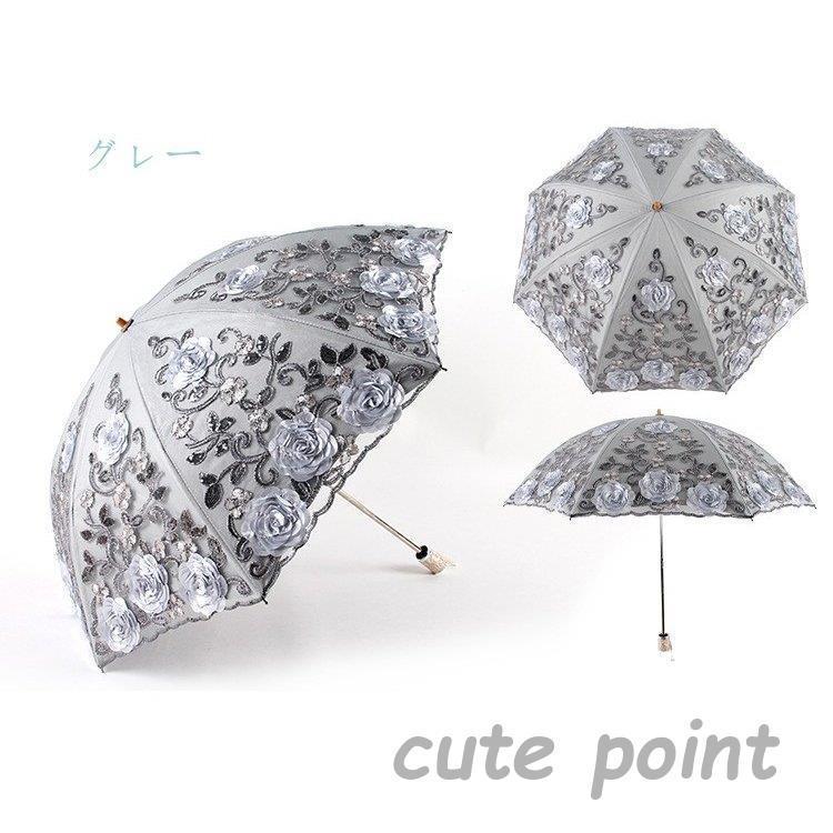 さえら◇ヒスクローネ◇オフホワイト◇ コットンレース◇花柄刺繍 折りたたみ日傘 Amazon | Honeystore 日傘 折りたたみ 完全遮光 uvカット率100
