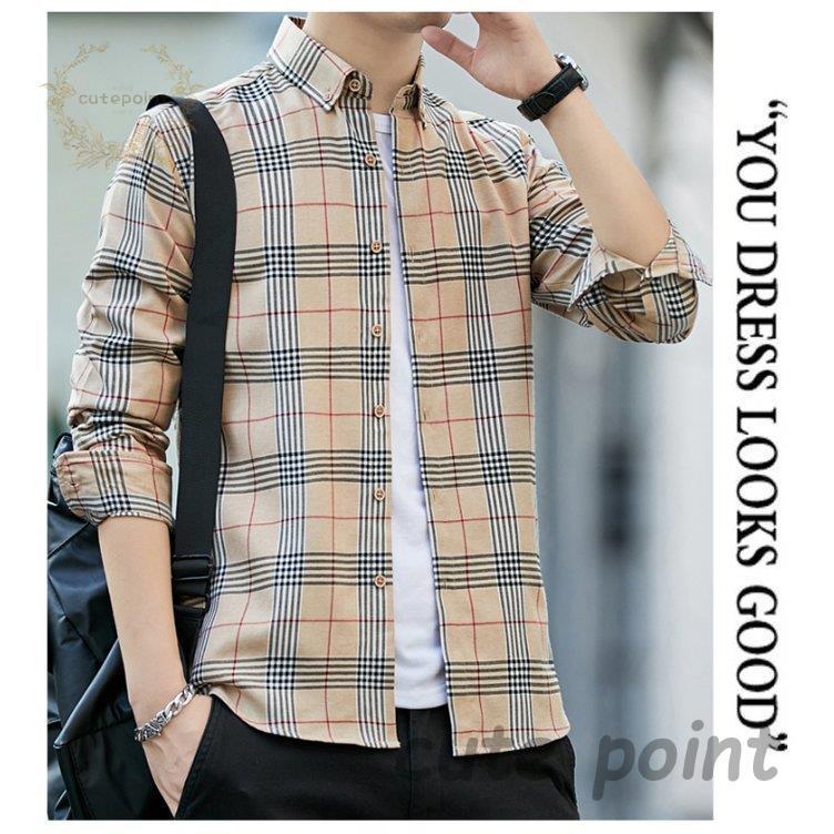 チェックシャツ ブラウス メンズトップス 長袖 カジュアルシャツ チェック柄 シャツ ビジネスシャツ お洒落 シャツ スリム 春 秋 新作 Cx0422 Yysy29 Cute Point 通販 Yahoo ショッピング