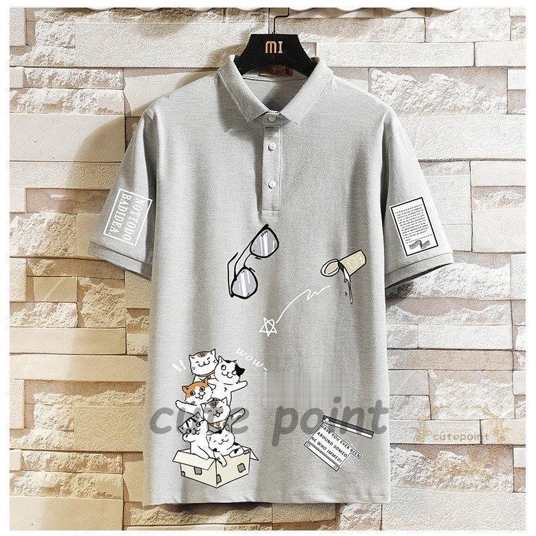 ゴルフウェア ポロシャツ メンズ 半袖 おしゃれ 可愛い トップス 猫柄 白ポロシャツ スリム ゴルフシャツ 大きくサイズ ポロシャツ 予約販売 5 10営業日発送致します Www Geminicorp Be