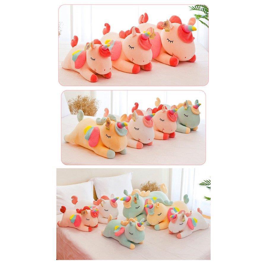 Qatch トラベルトーイ ドッグ DADO Rainbow 虹 子供用 抱き枕 虹 ユニコーン ぬいぐるみ ふわふわ 抱きまくら おもちゃ 添い寝枕