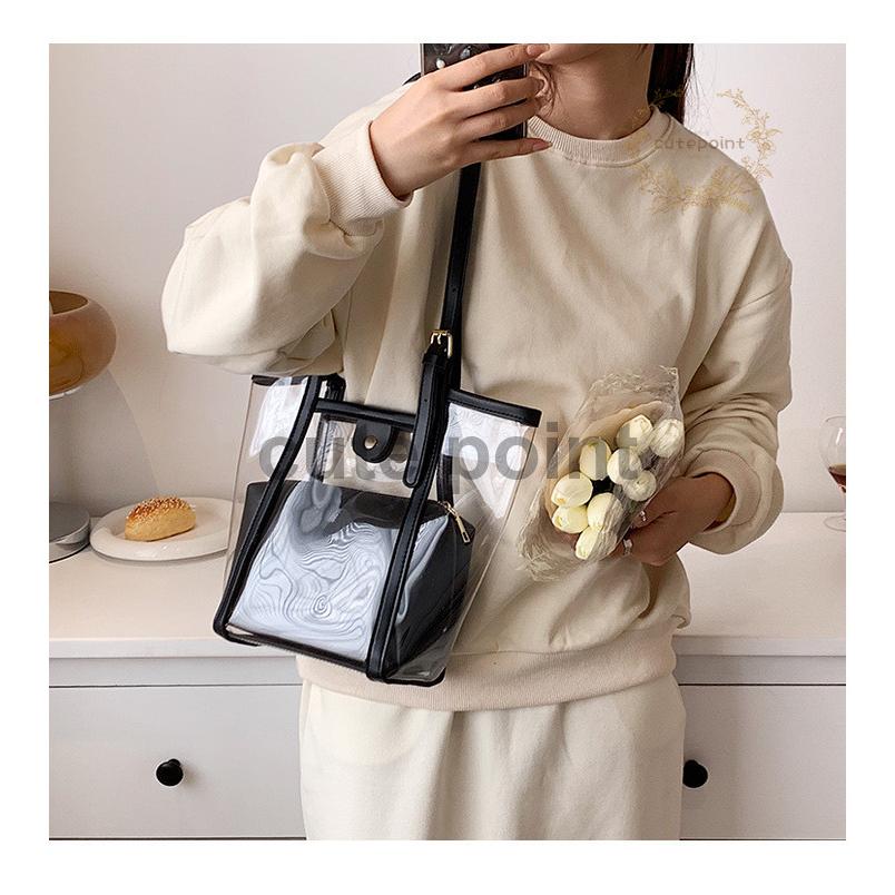 トートバッグ クリアバッグ レディース ビニールバッグ 海