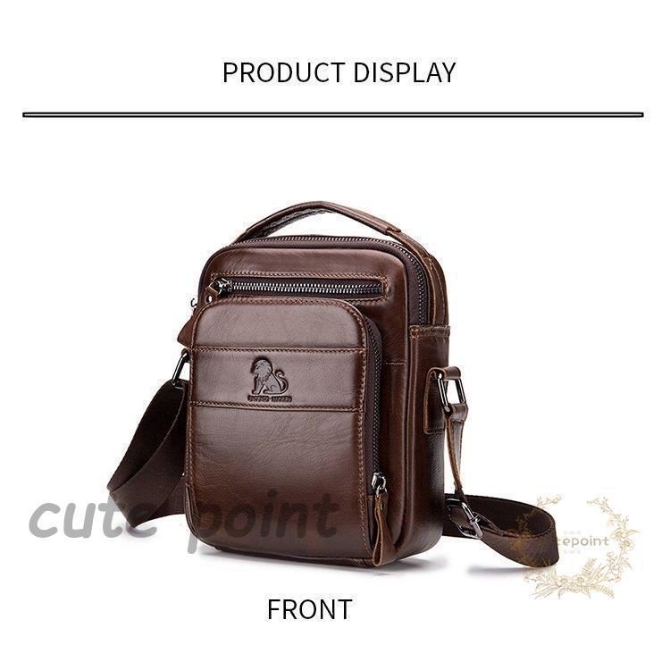 ショルダーバッグ 本革バッグ レトロ風　縦型　メンズ ビジネスバッグ 本革レザー 斜め掛け 通学 通勤 旅行 耐摩設計 紳士 牛革 ブラウン 3way 大容量 ショルダーバッグ 本革バッグ レトロ風 縦型 メンズ ビジネスバッグ 本