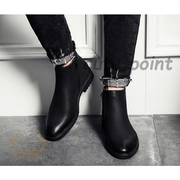 ワークブーツ メンズ ショートブーツ ハイカット レースアップシューズ