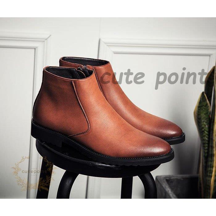 ワークブーツ メンズ ショートブーツ ハイカット レースアップシューズ