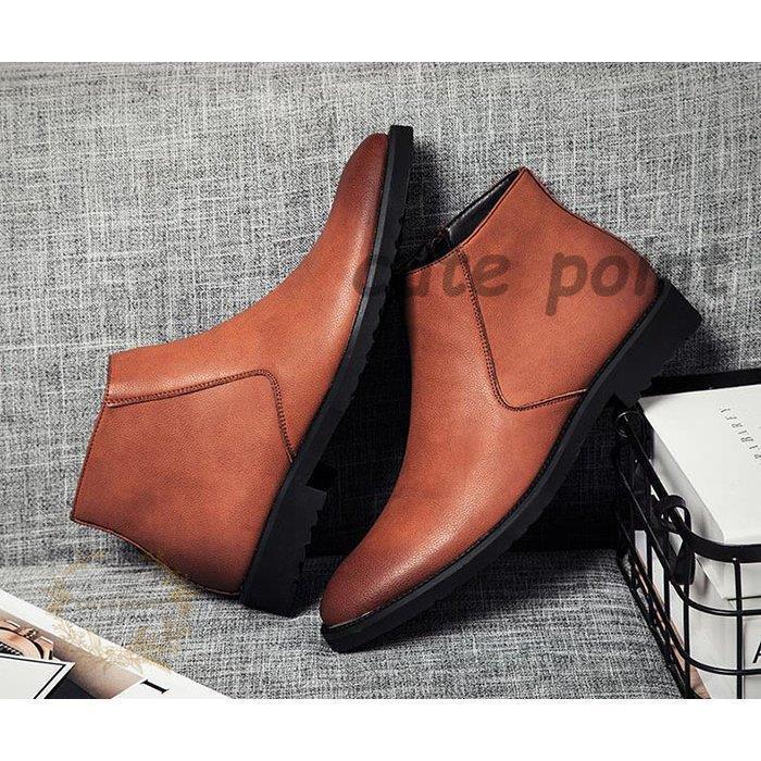 ワークブーツ メンズ ショートブーツ ハイカット レースアップシューズ