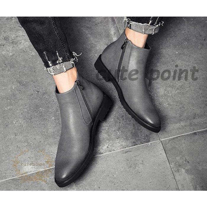 ワークブーツ メンズ ショートブーツ ハイカット レースアップシューズ