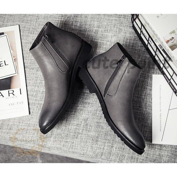 ワークブーツ メンズ ショートブーツ ハイカット レースアップシューズ