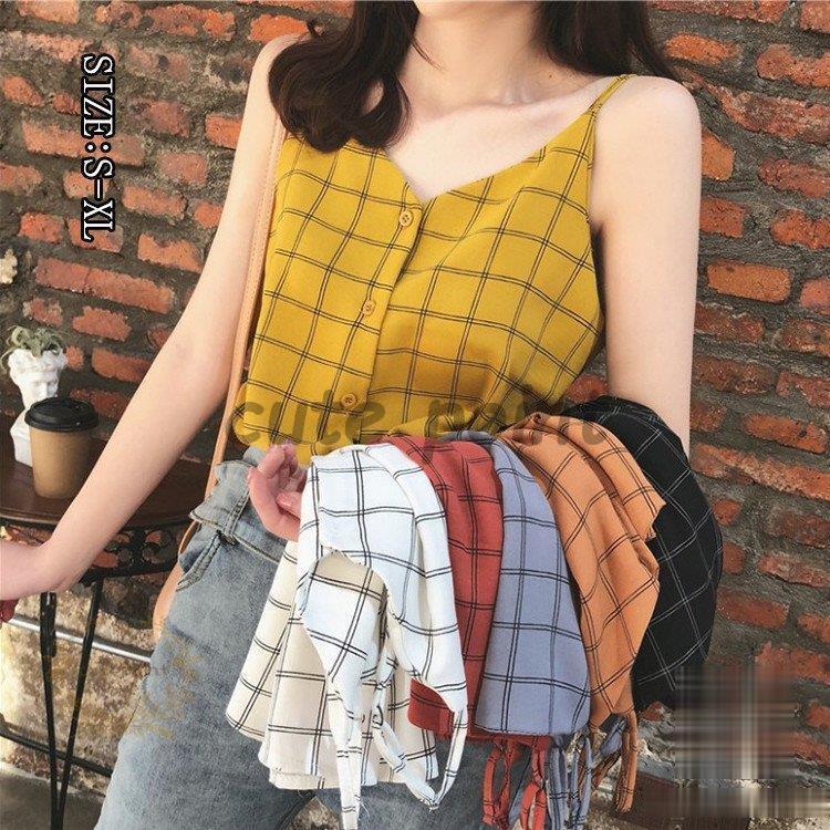 キャミソール タンクトップ キャミ レディース ノースリーブ インナー トップス ニットキャミ チェック柄 下着 ベージック 部屋着 コーデ 春夏 激安通販の