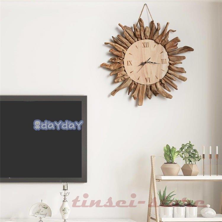 壁掛け時計 木製時計 木の時計 手作り 無垢 えんじゅ おしゃれ