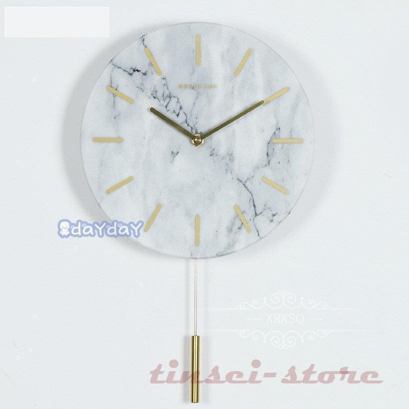 壁掛け時計 マーブルウォールクロック 大理石 お洒落 シンプル 北欧