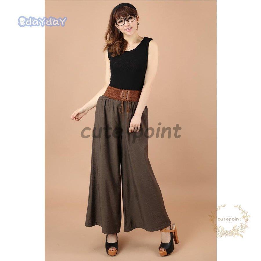 ワイドパンツ 体型カバー レディース ガウチョパンツ コーデ 夏 サマーパンツ 九分丈 薄手 ゆったり ロングパンツ レトロ パンツ お洒落 Zh0421 Lf693 Cute Point 通販 Yahoo ショッピング