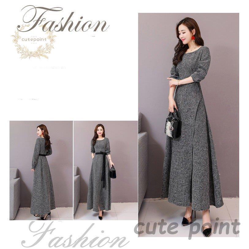 パーティードレス 結婚式 40代 30代 ロング 袖あり 長袖 韓国風