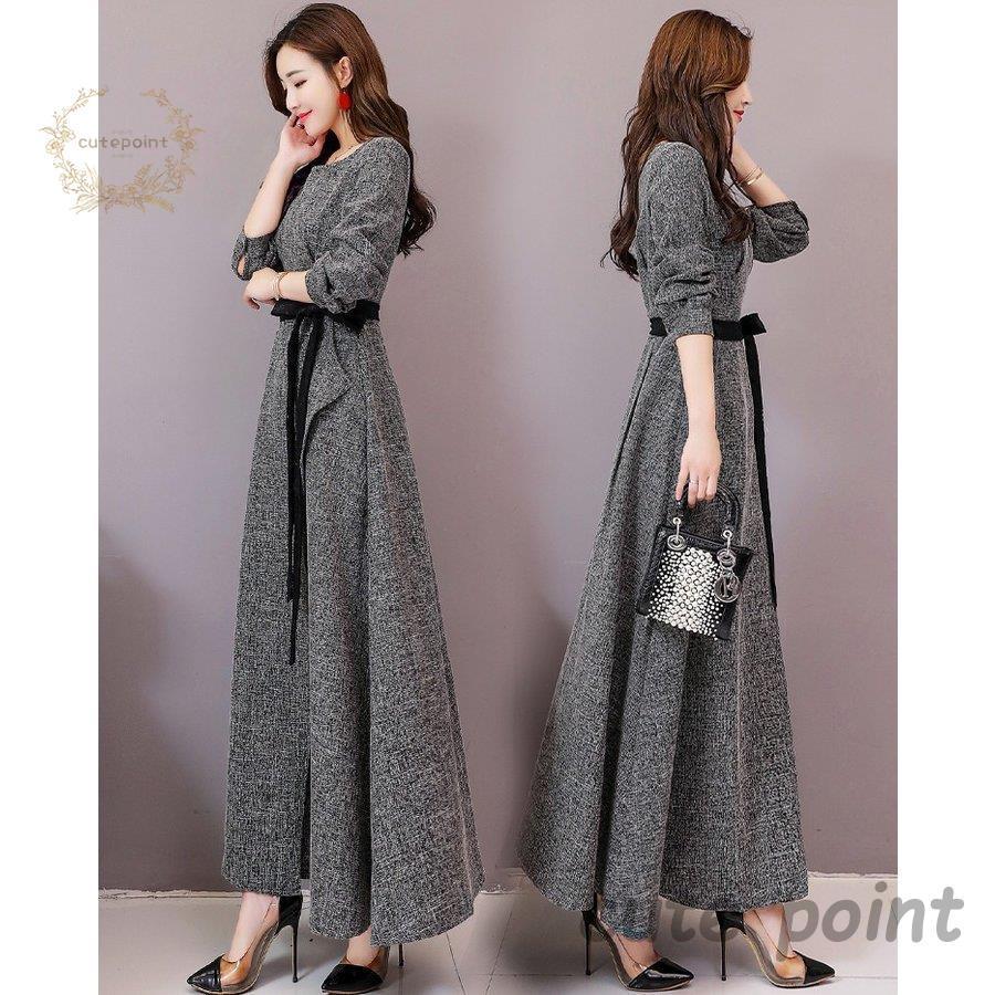 韓国 ロングワンピース パーティドレス お呼ばれ 結婚式 長袖 M フォーマル パーティードレス 韓国 即納 結婚式 二次会 謝恩会 ロング