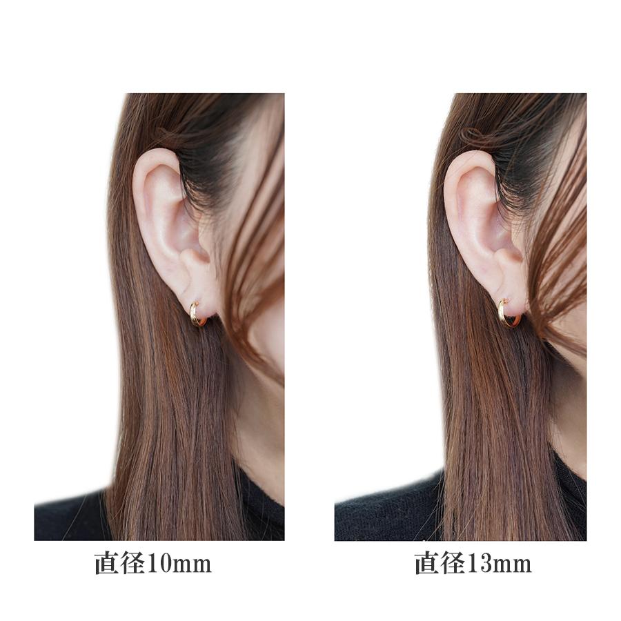 K18 月甲 ムーンピアス 幅3mm 直径13mm フープ 18金 YG PG 18K 金属 