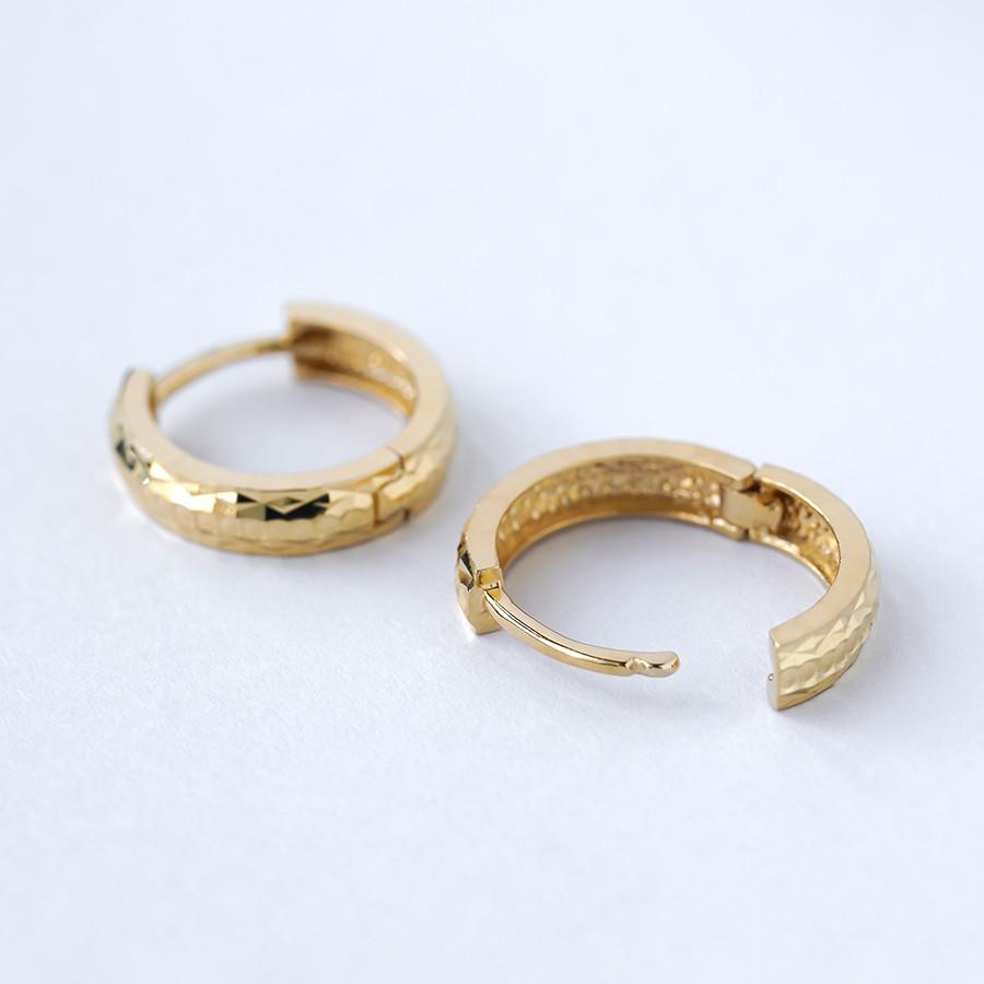 K18 フープピアス 中折れ カット 18金 18K 甲丸 ペア ユニセックス
