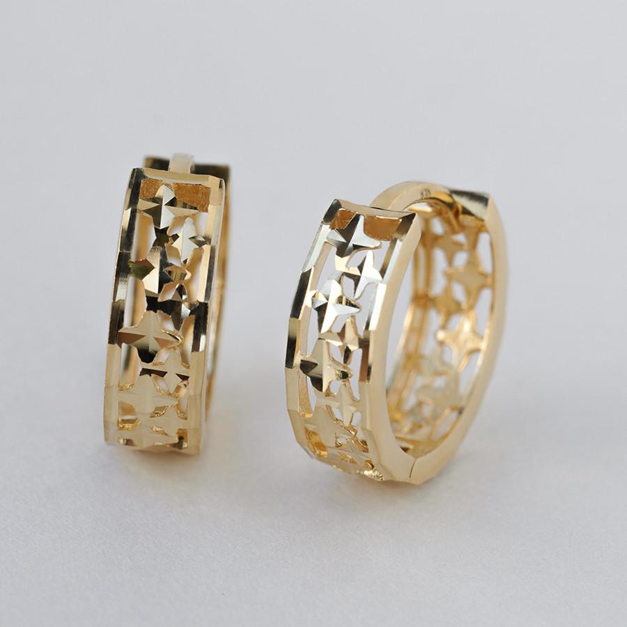 K18 フープピアス 中折れ 透かし スパークル カット 18金 18K ペア
