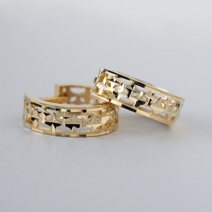 K18 フープピアス 中折れ 透かし スパークル カット 18金 18K ペア