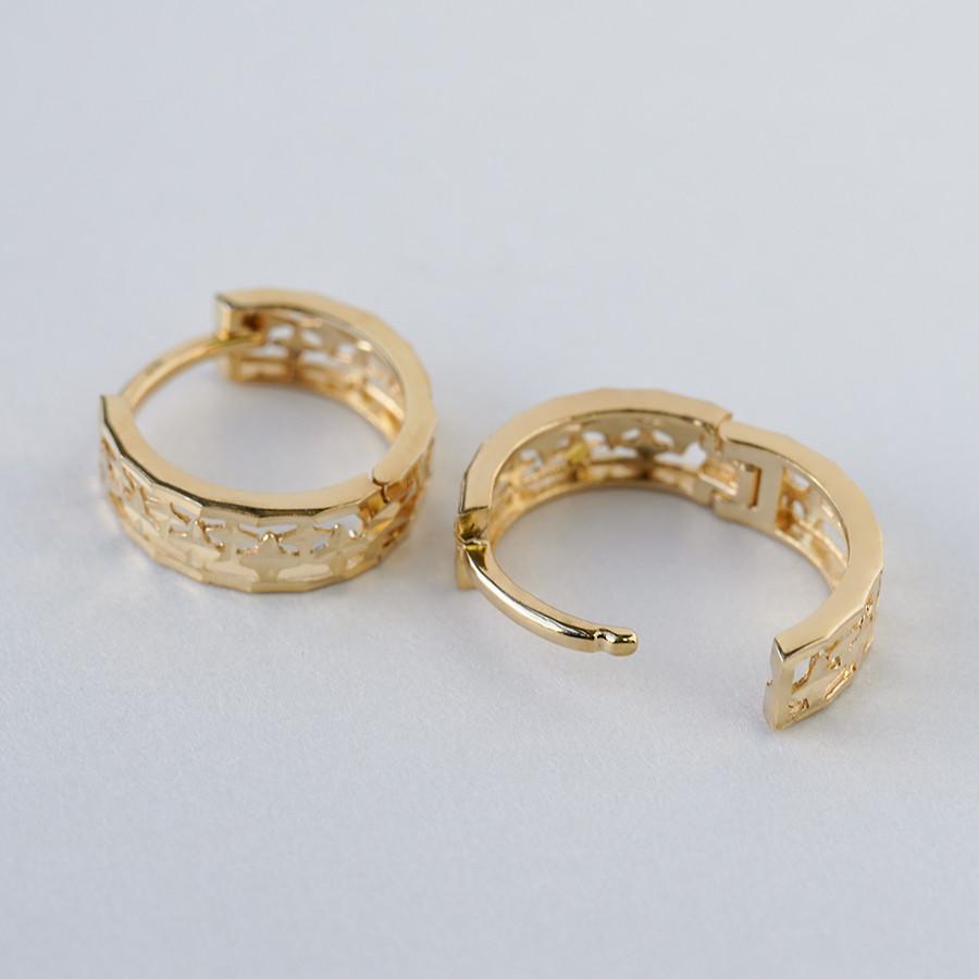 K18 フープピアス 中折れ 透かし スパークル カット 18金 18K ペア