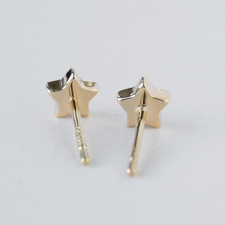 K18 スターピアス ダイヤモンド 星ピアス 18金 0.06ct 天然石