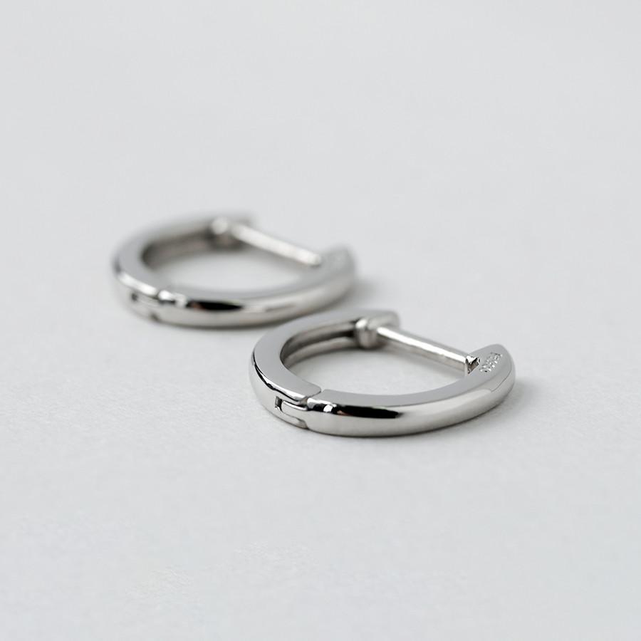 Pt900フープピアス 中折れ式 プラチナ 1.5mm×11mm プラチナ900 ペア